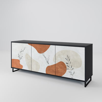 TRANQUIL TWIG 3-dörrars skänk i svart finish