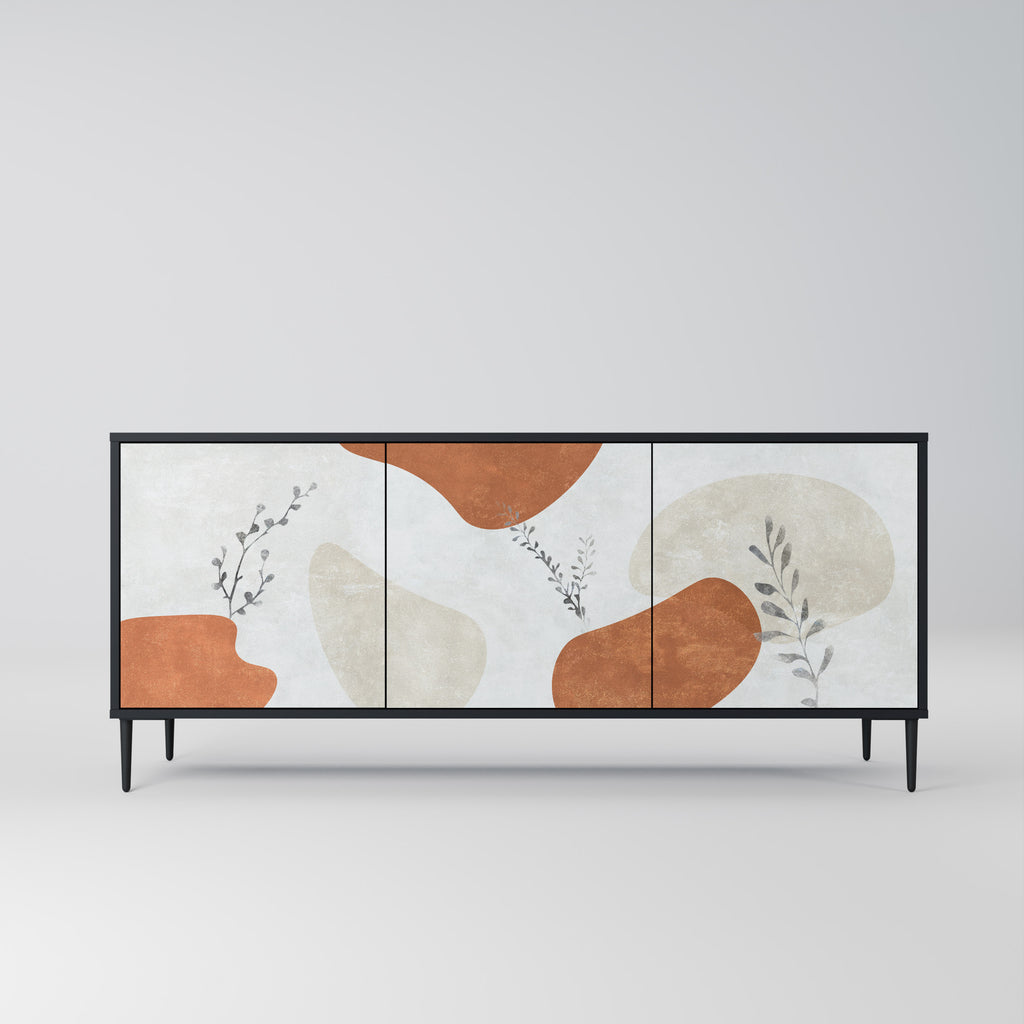 TRANQUIL TWIG 3-dörrars skänk i svart finish