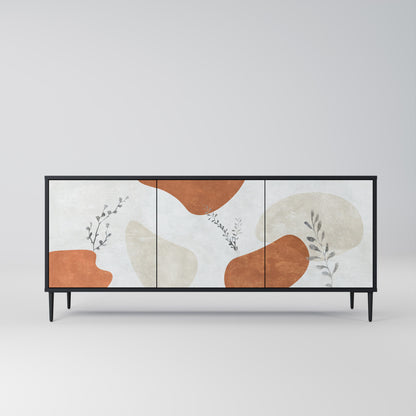 TRANQUIL TWIG 3-dörrars skänk i svart finish