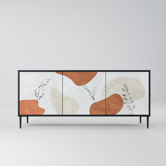 TRANQUIL TWIG 3-dörrars skänk i svart finish