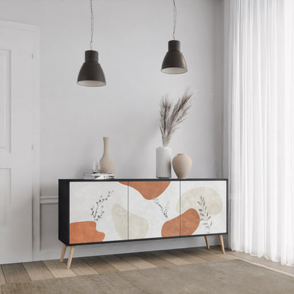 TRANQUIL TWIG 3-dörrars skänk i svart finish