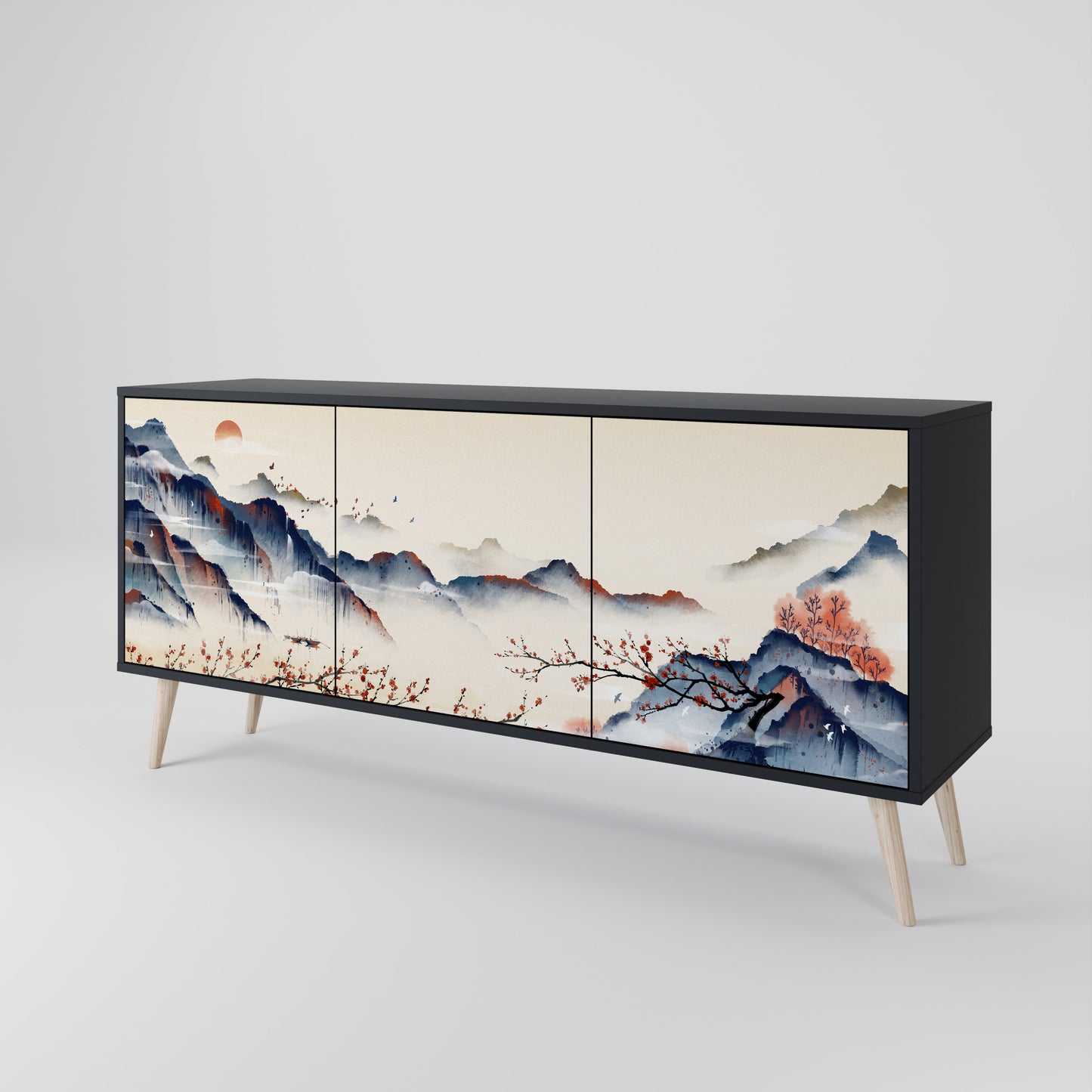 JAPANESE LANDSCAPE 3-Door Sideboard