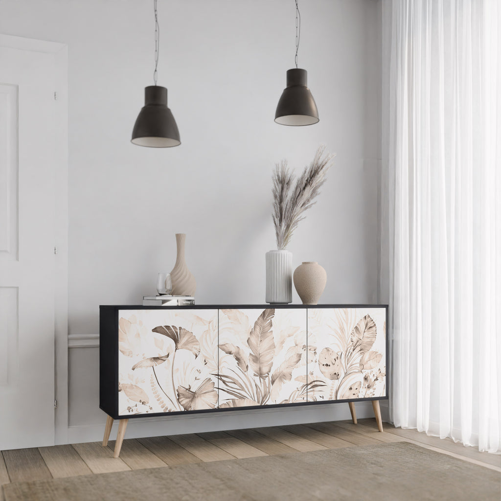 WILD TENDRNESS 3-Dörrars skänk i svart finish