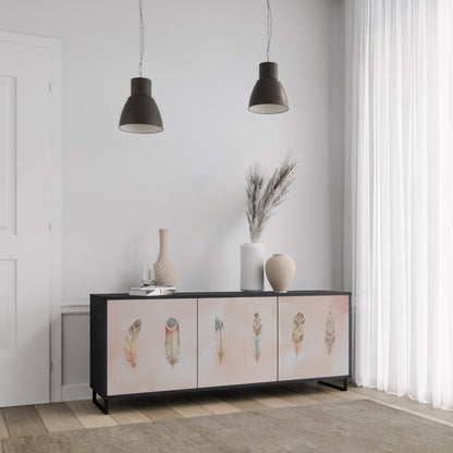 DELIQUESCE 3-dörrars skänk i svart finish