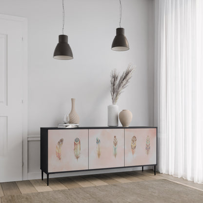 DELIQUESCE 3-dörrars skänk i svart finish