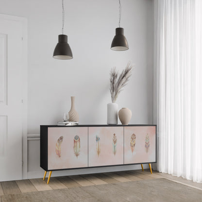 DELIQUESCE 3-dörrars skänk i svart finish