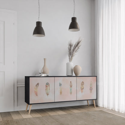 DELIQUESCE 3-dörrars skänk i svart finish