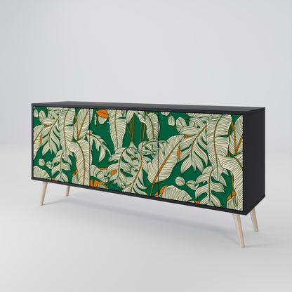VERDANT PLEASURES 3-dörrars skänk i svart finish