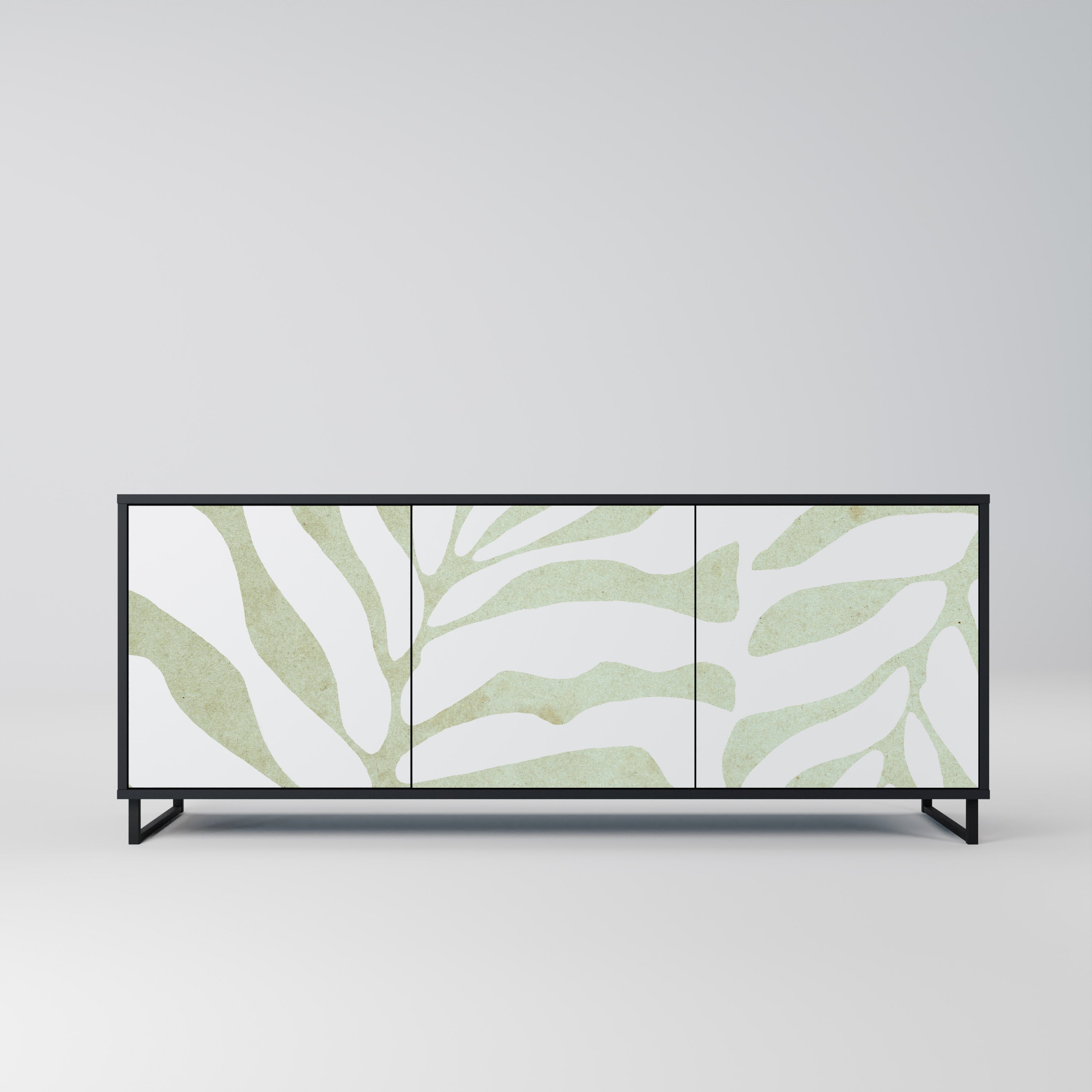 BOTANICAL SPARK 3-dörrars skänk i svart finish