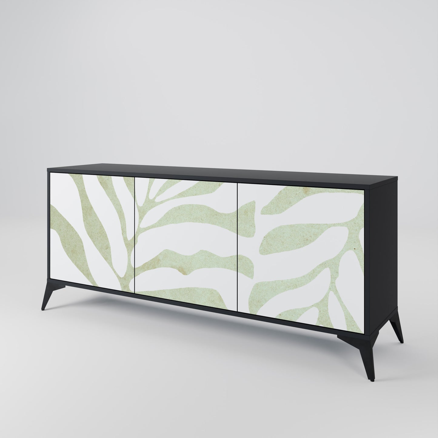 BOTANICAL SPARK 3-dörrars skänk i svart finish