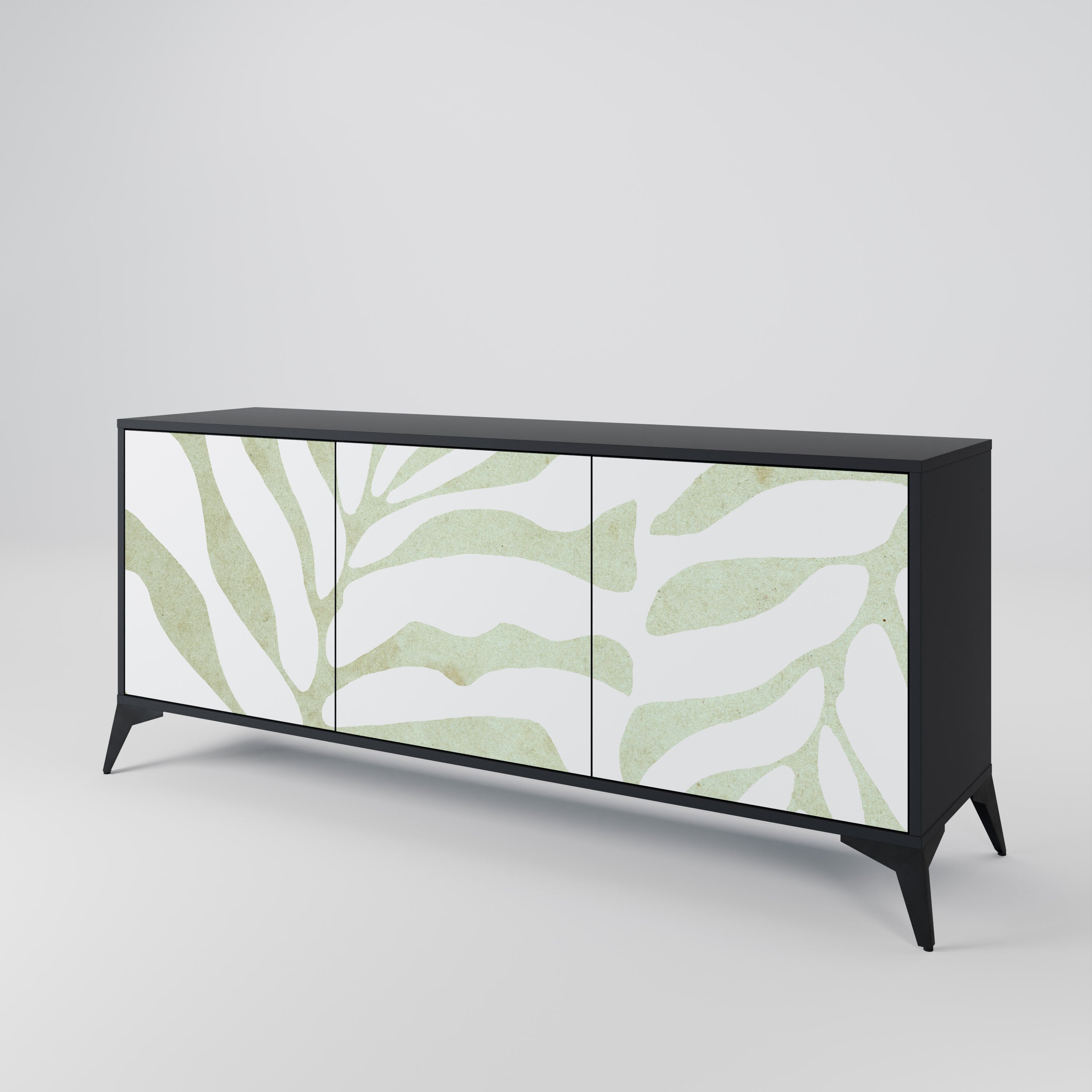 BOTANICAL SPARK 3-dörrars skänk i svart finish