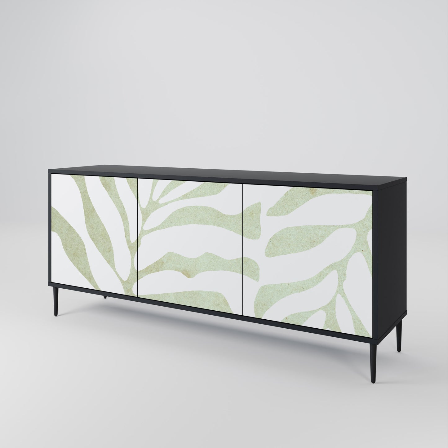 BOTANICAL SPARK 3-dörrars skänk i svart finish
