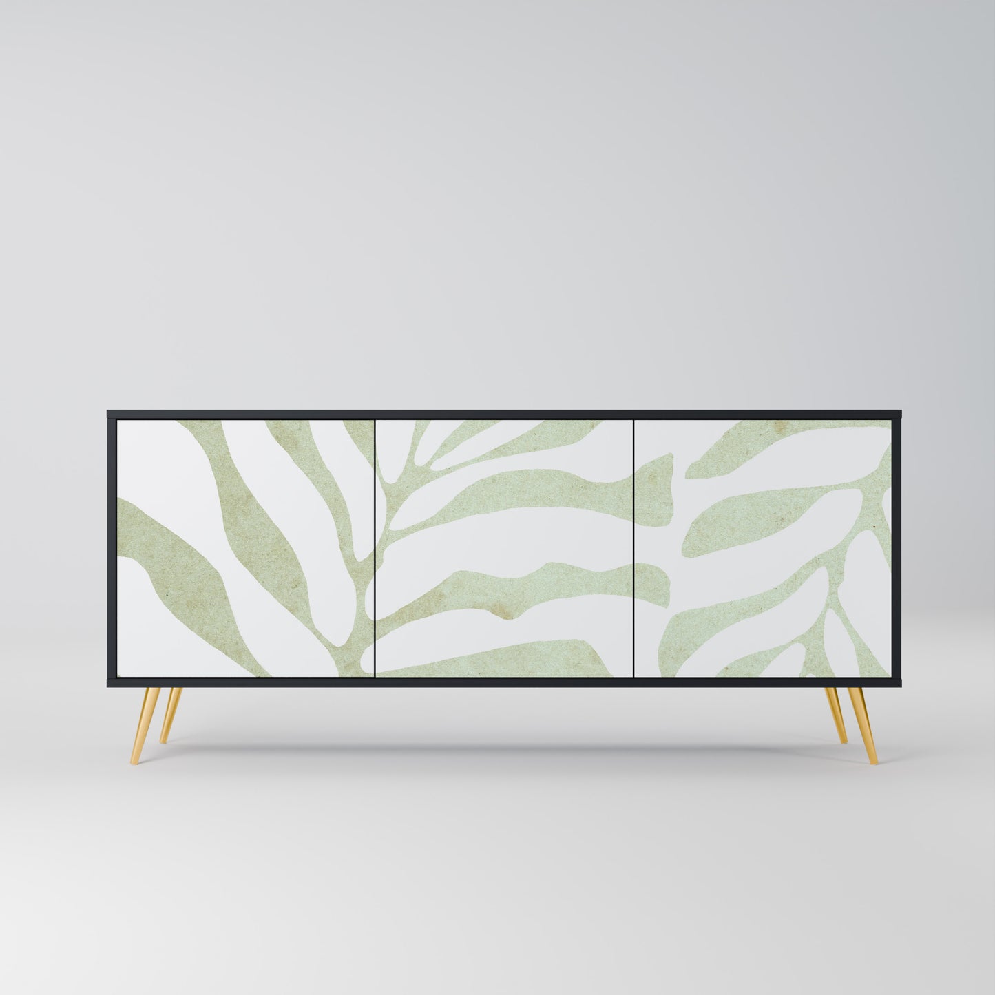 BOTANICAL SPARK 3-dörrars skänk i svart finish