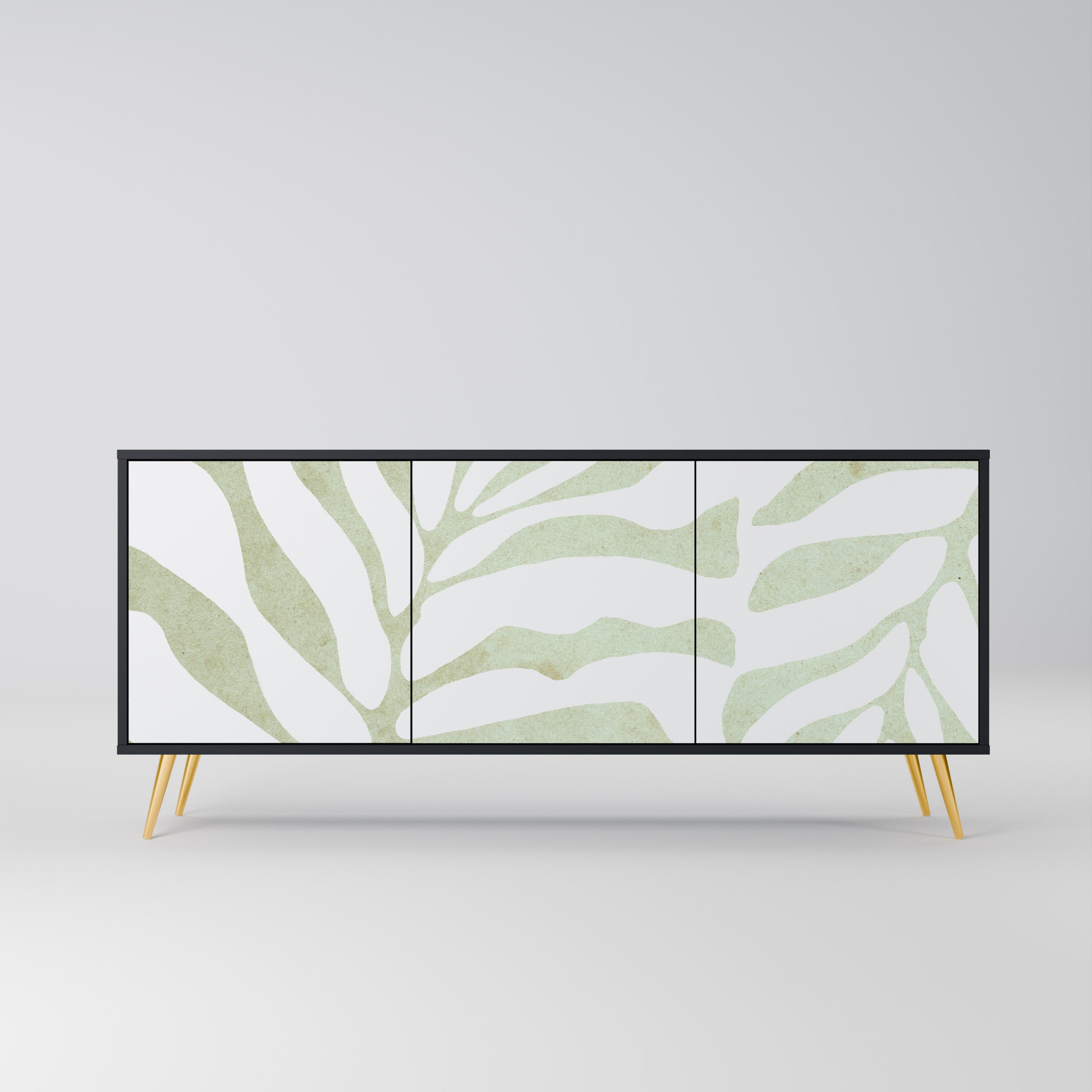 BOTANICAL SPARK 3-dörrars skänk i svart finish