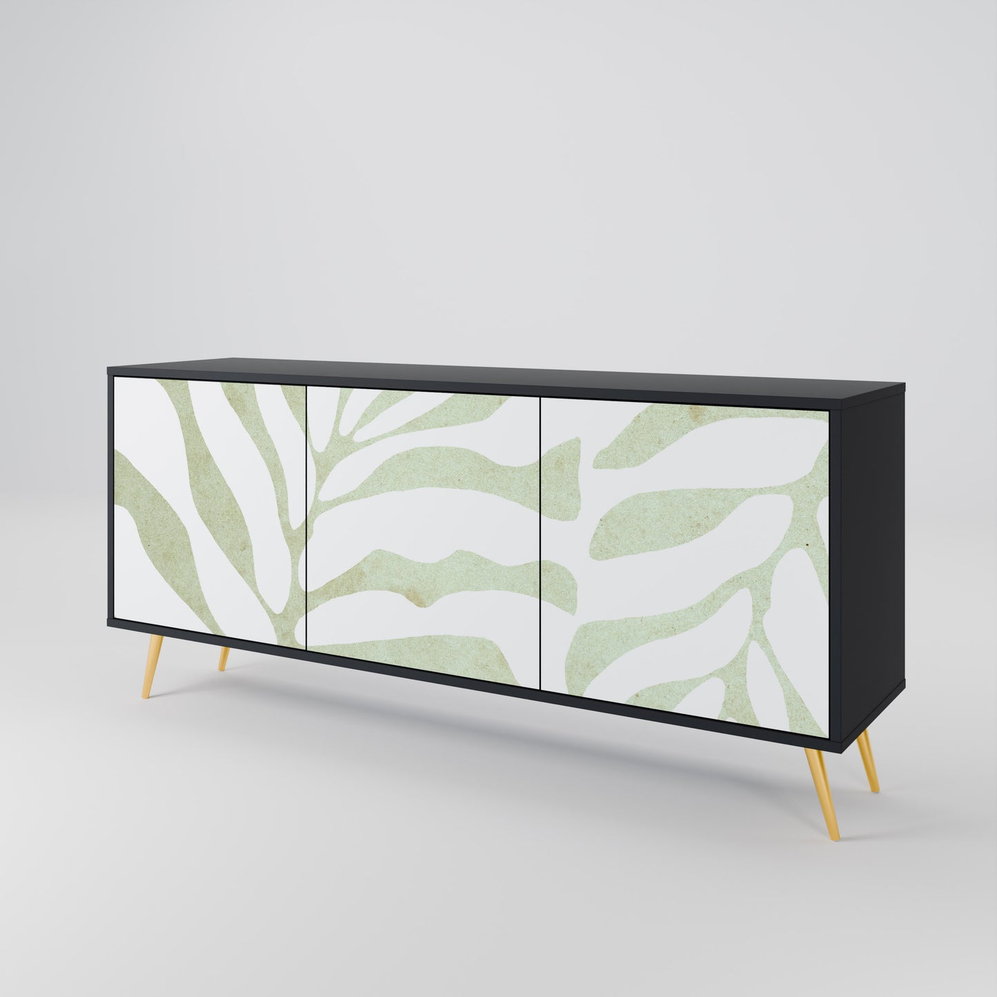 BOTANICAL SPARK 3-dörrars skänk i svart finish
