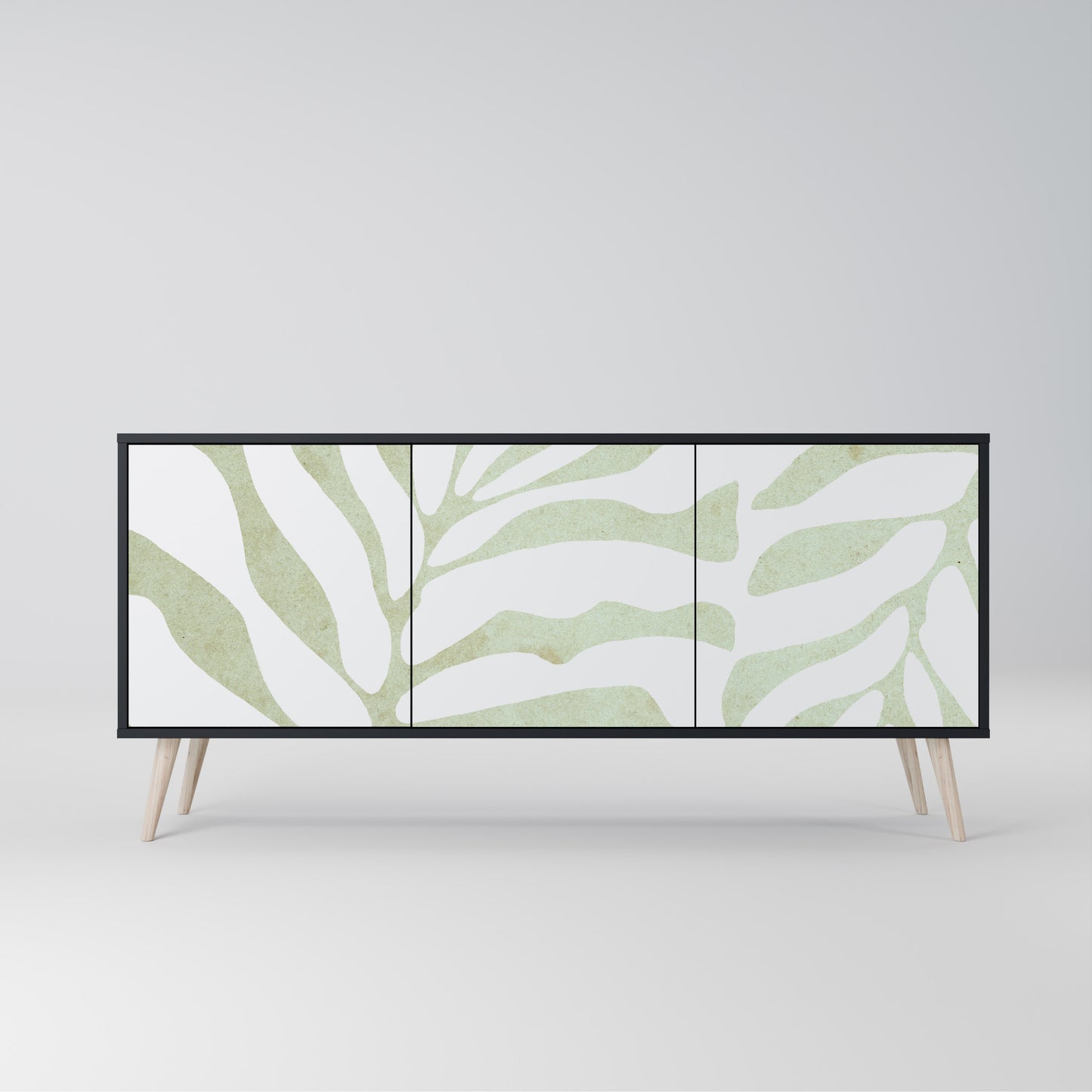 BOTANICAL SPARK 3-dörrars skänk i svart finish
