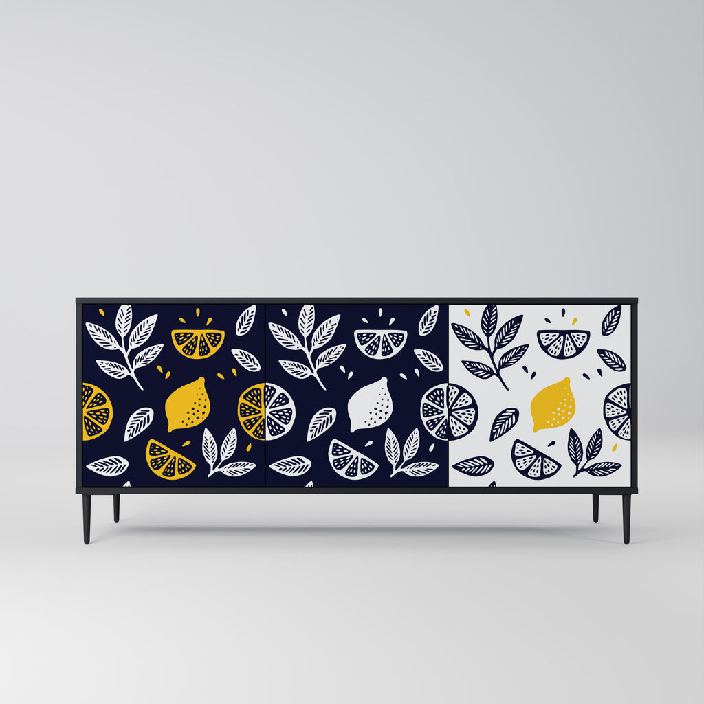 CITRUS BLACK AND WHITE 3-Door Sideboard