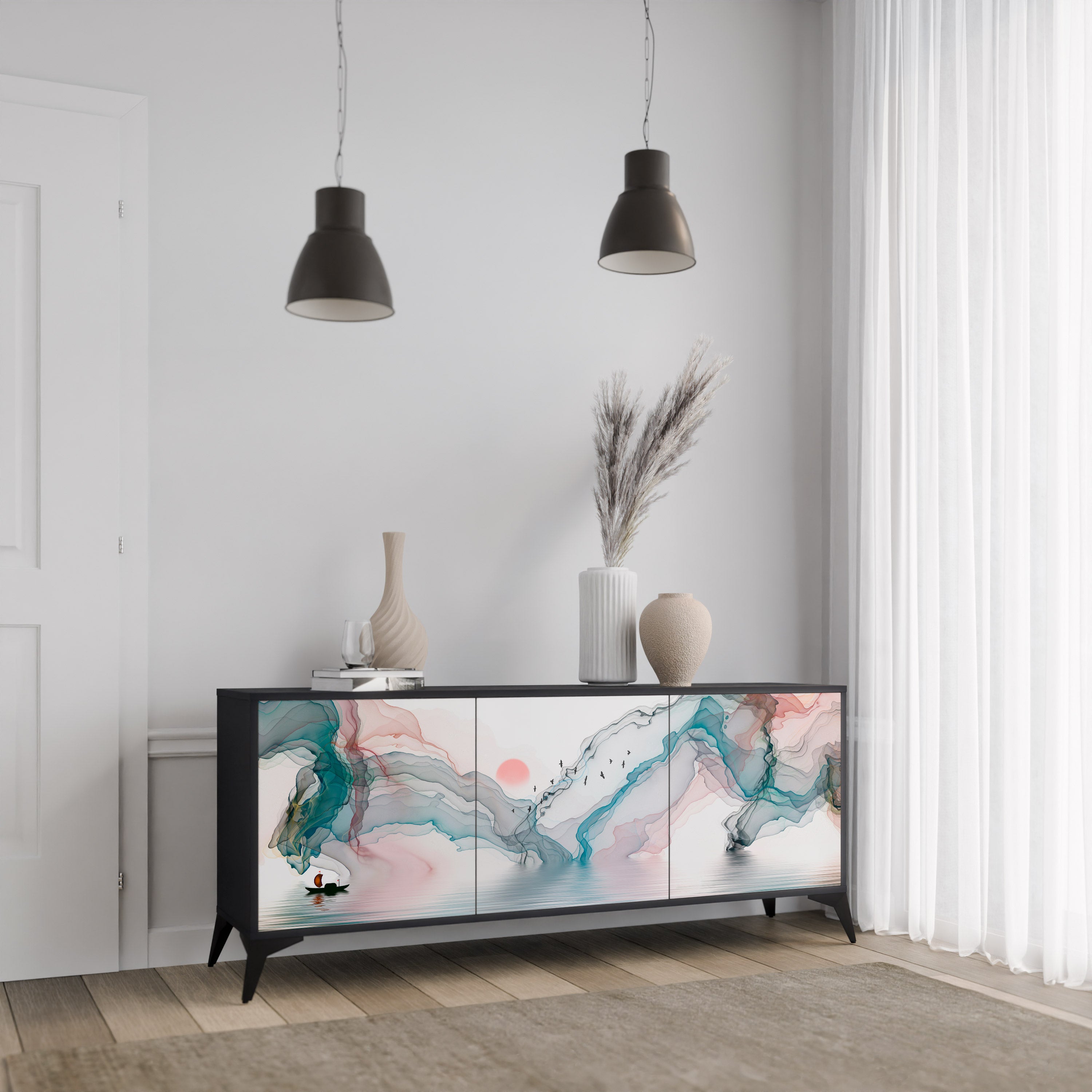 VELVET CROSSING Skänk med tre dörrar