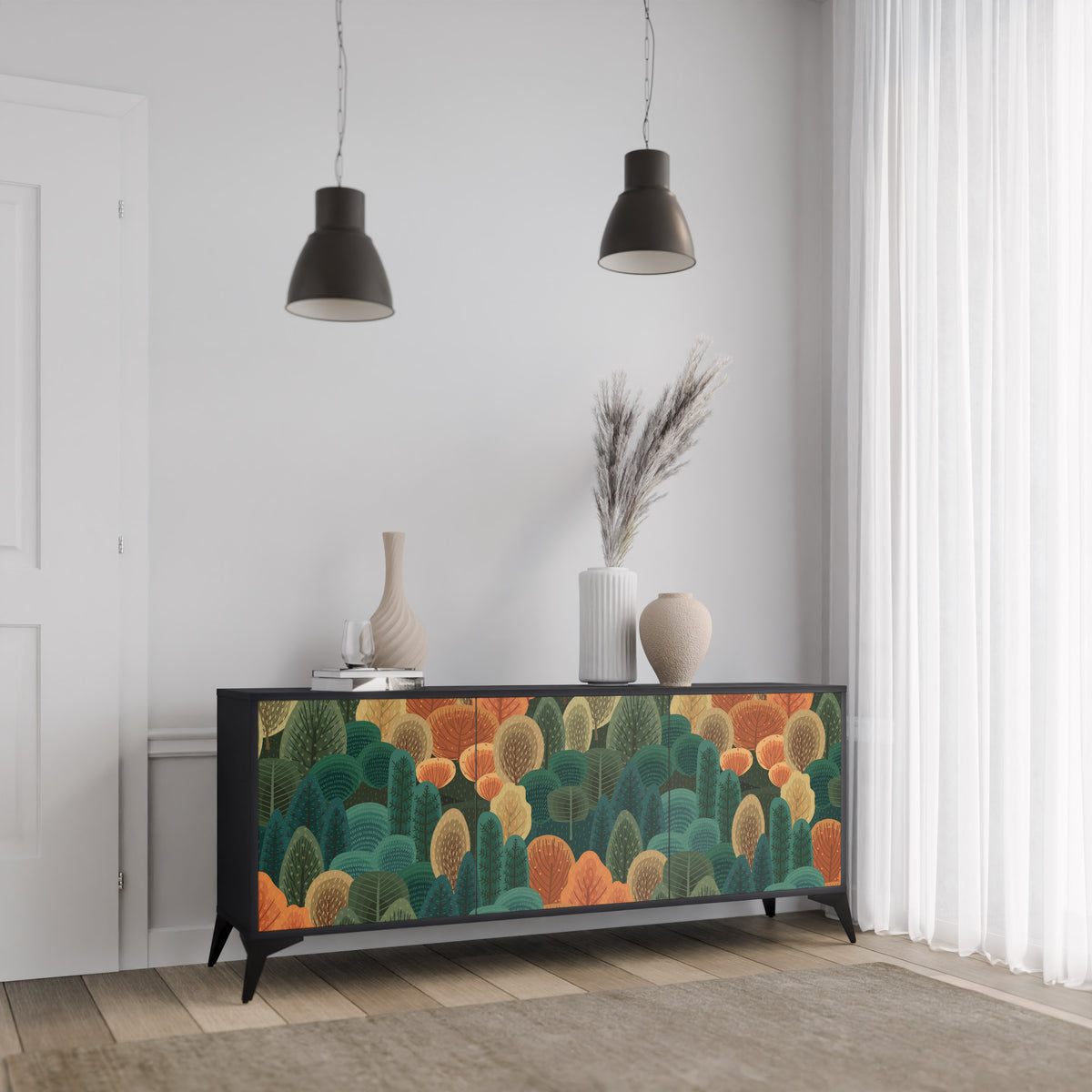 AUTUMN KALEIDOSCOPE Skänk med tre dörrar