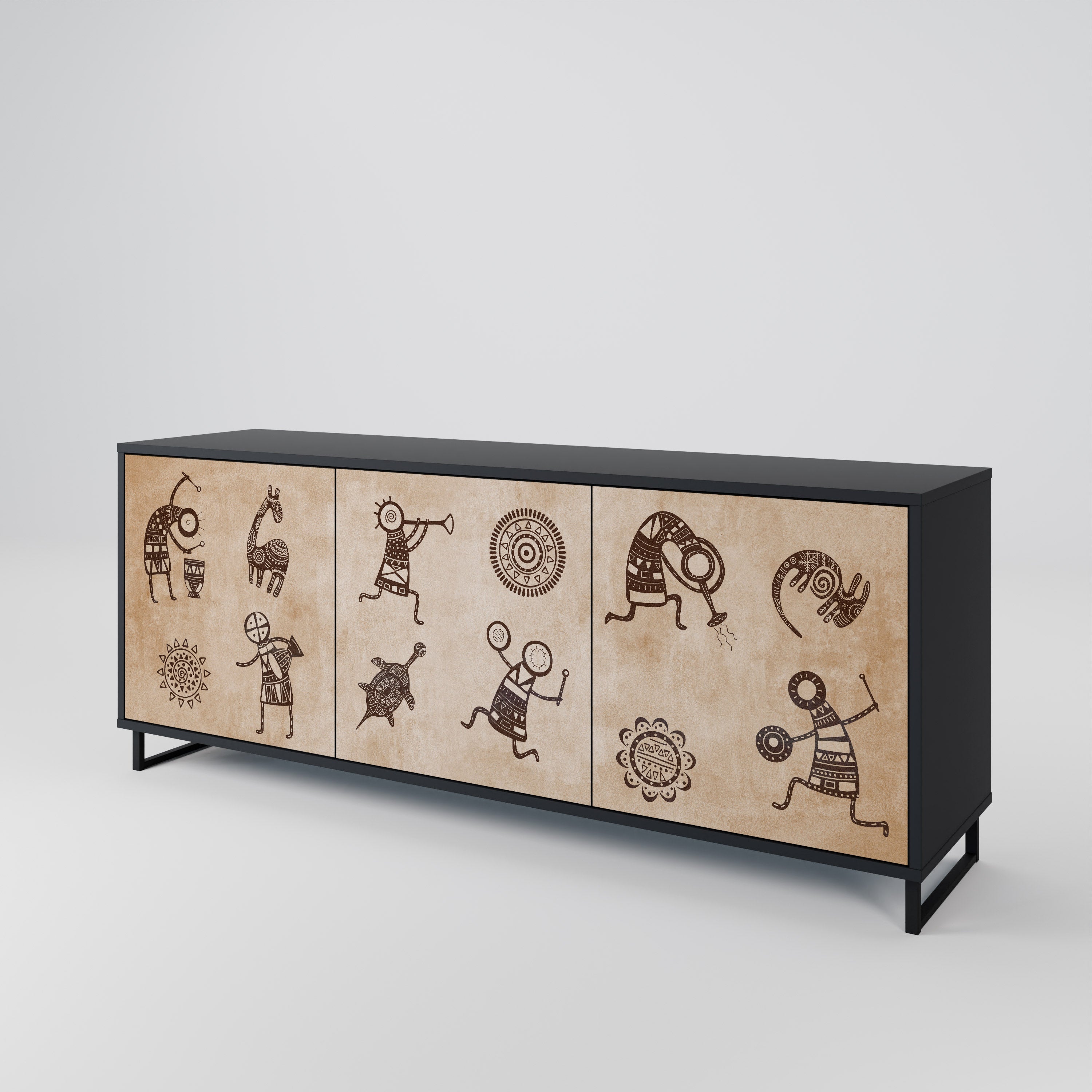 AFRICAN STYLE Skänk med tre dörrar