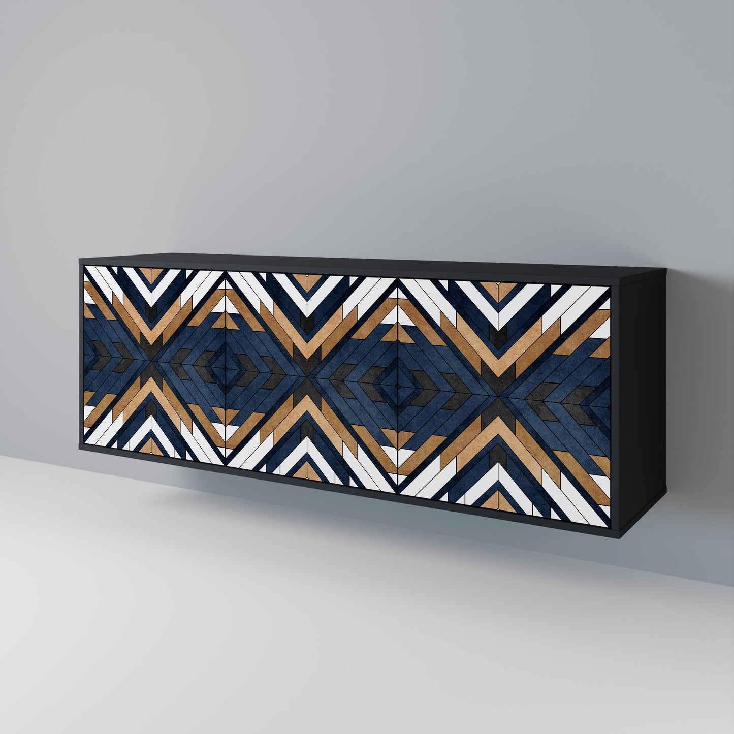 ARTFUL GEOMETRY Skänk med tre dörrar