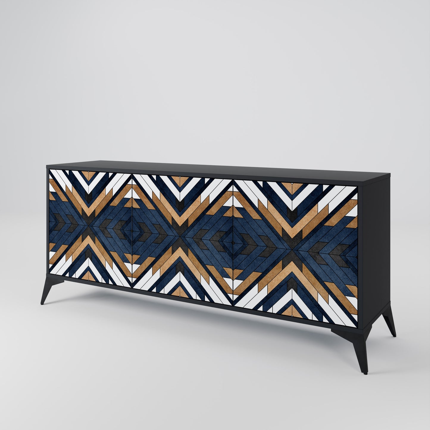 ARTFUL GEOMETRY Skänk med tre dörrar