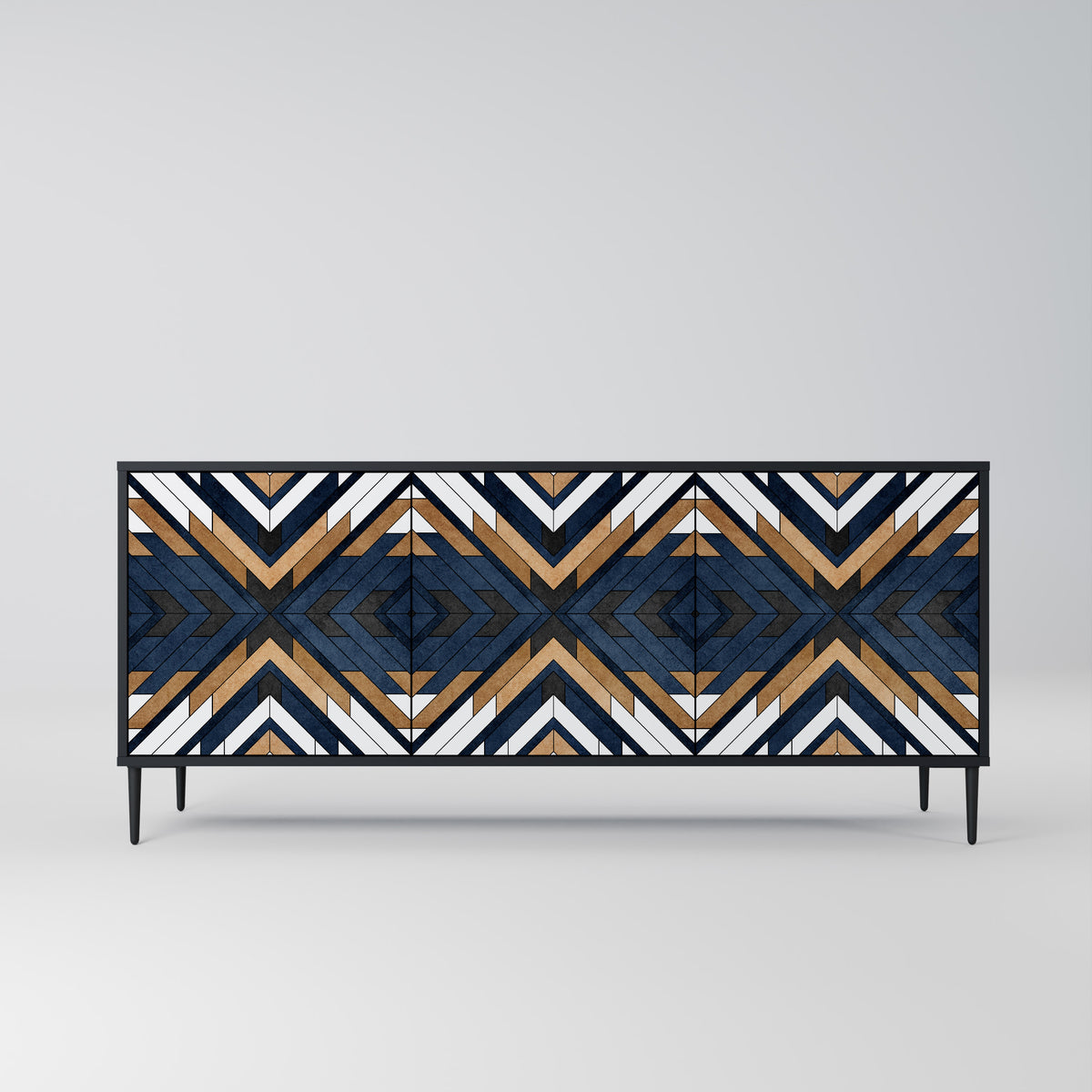 ARTFUL GEOMETRY Skänk med tre dörrar