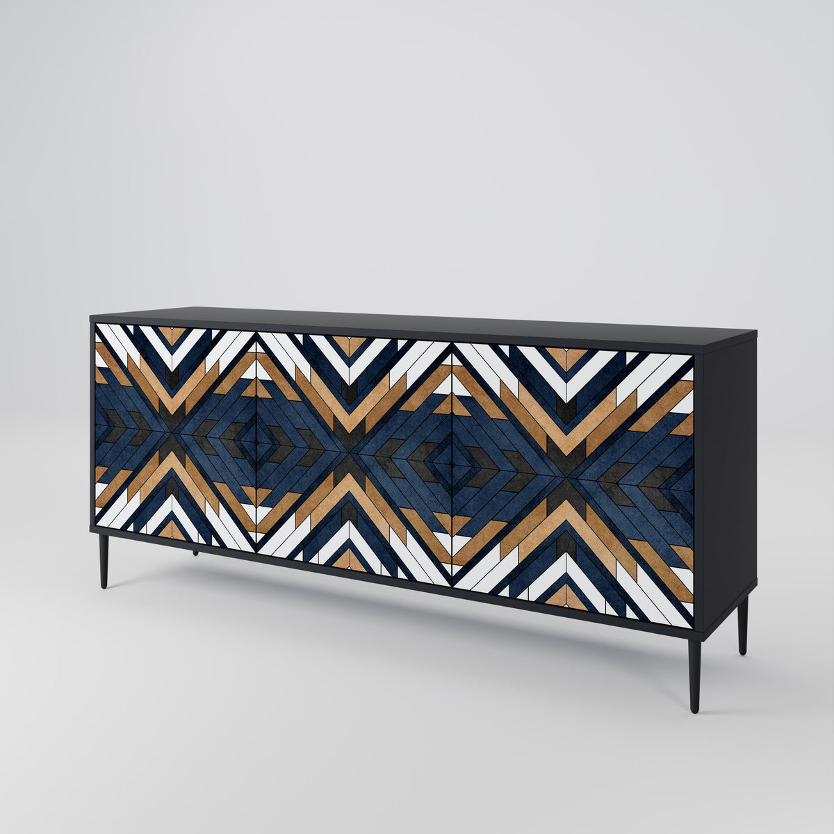 ARTFUL GEOMETRY Skänk med tre dörrar