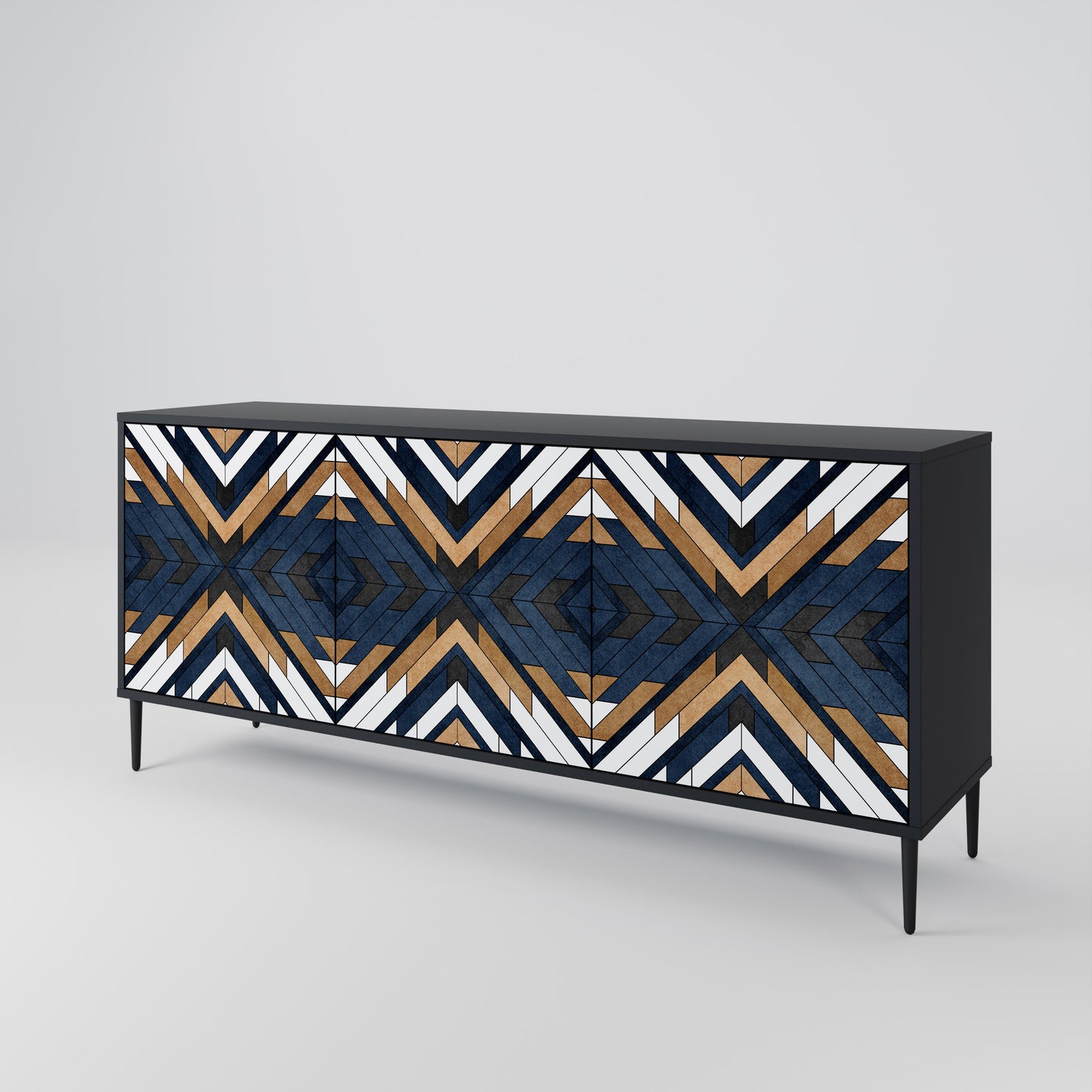 ARTFUL GEOMETRY Skänk med tre dörrar
