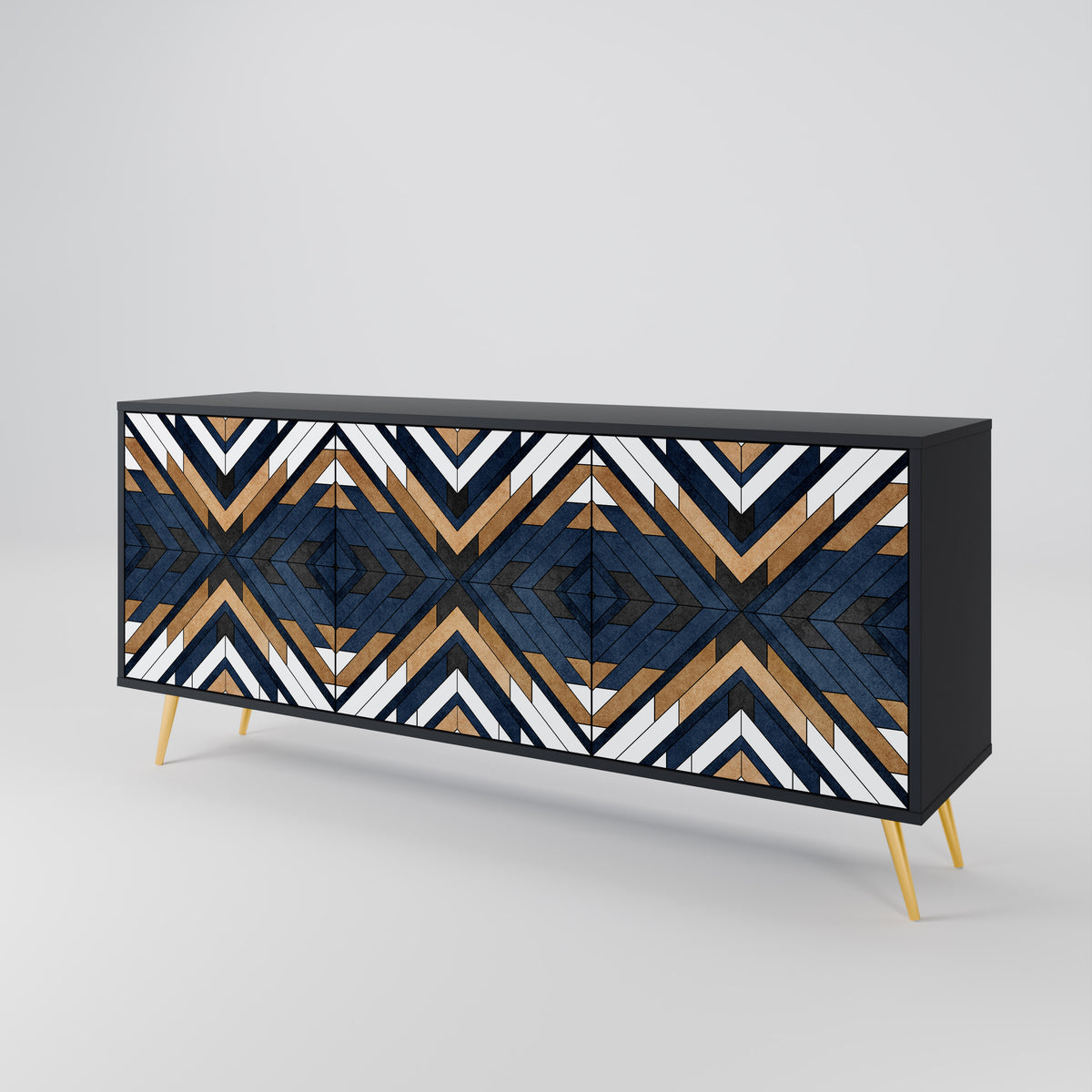ARTFUL GEOMETRY Skänk med tre dörrar