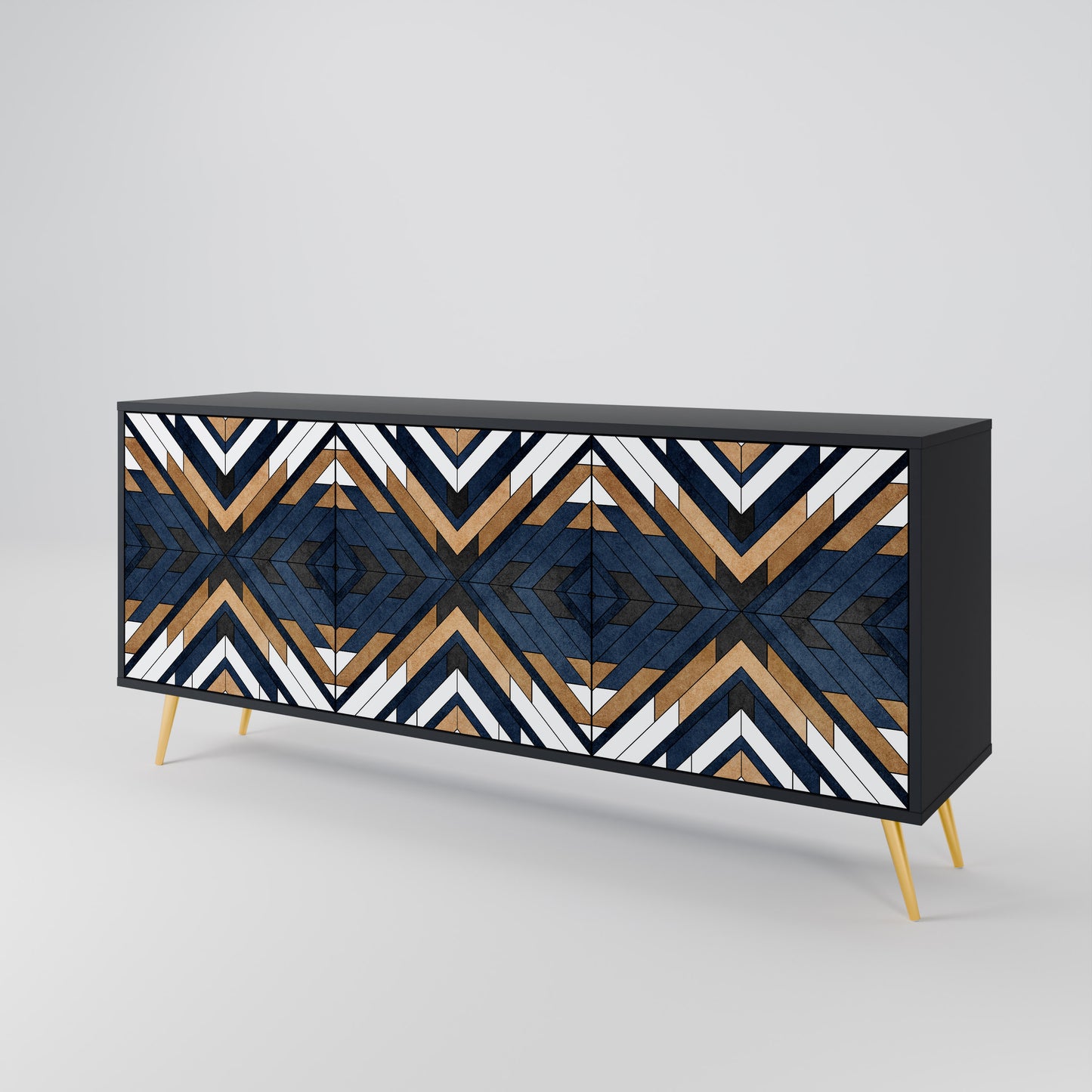 ARTFUL GEOMETRY Skänk med tre dörrar