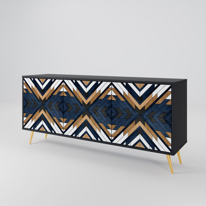 ARTFUL GEOMETRY Skänk med tre dörrar