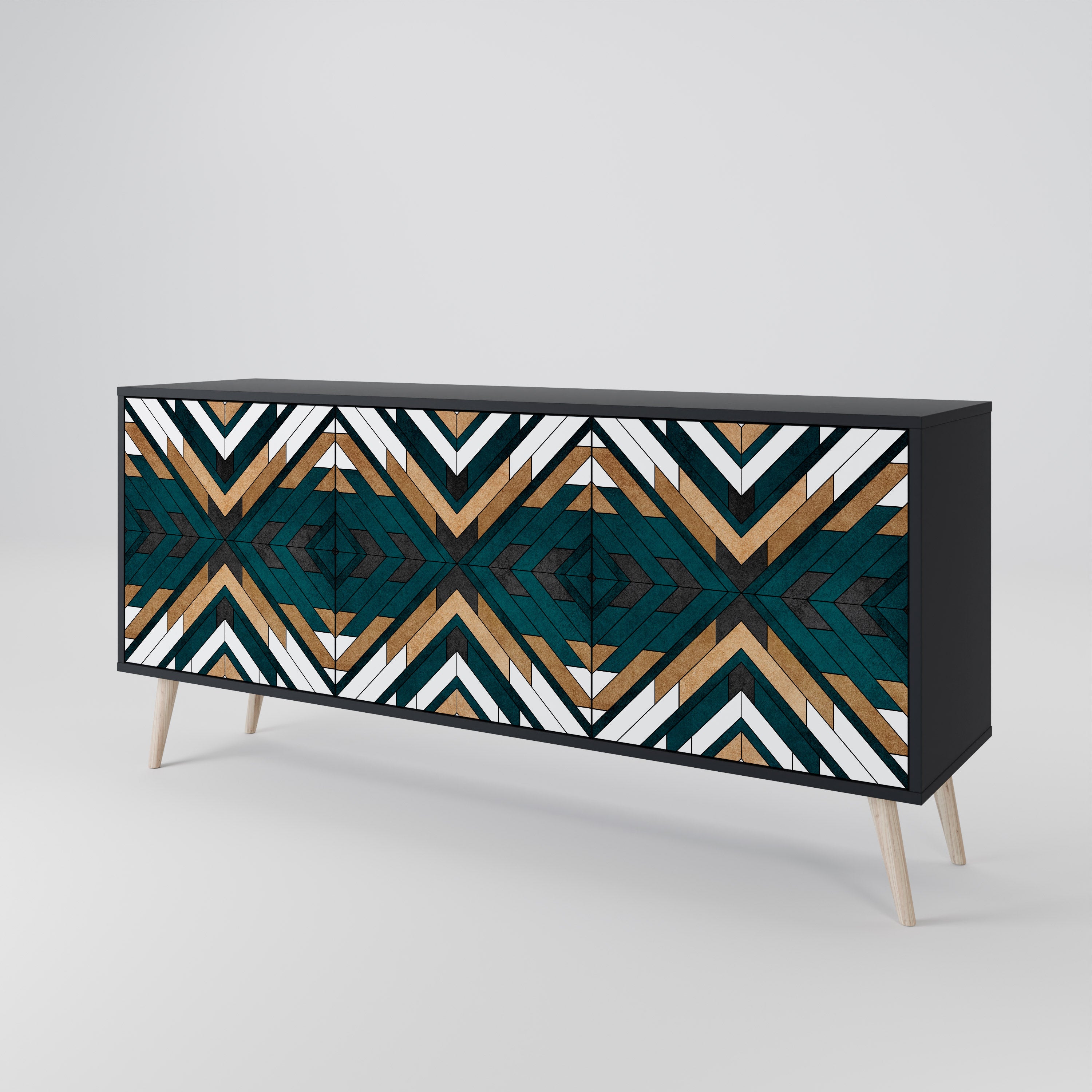ARTISTIC GEOMETRY 3-Door Sideboard