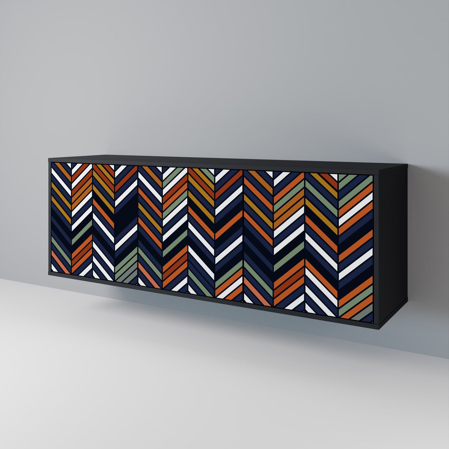 VIBRANT PATCHWORK Skänk med tre dörrar