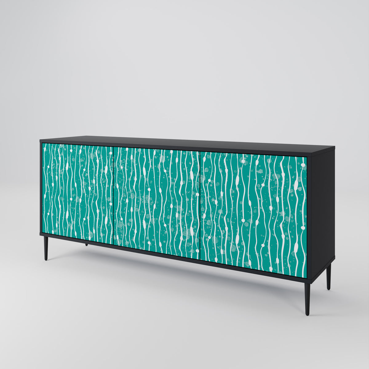 TURQUOISE RAIN Skänk med tre dörrar