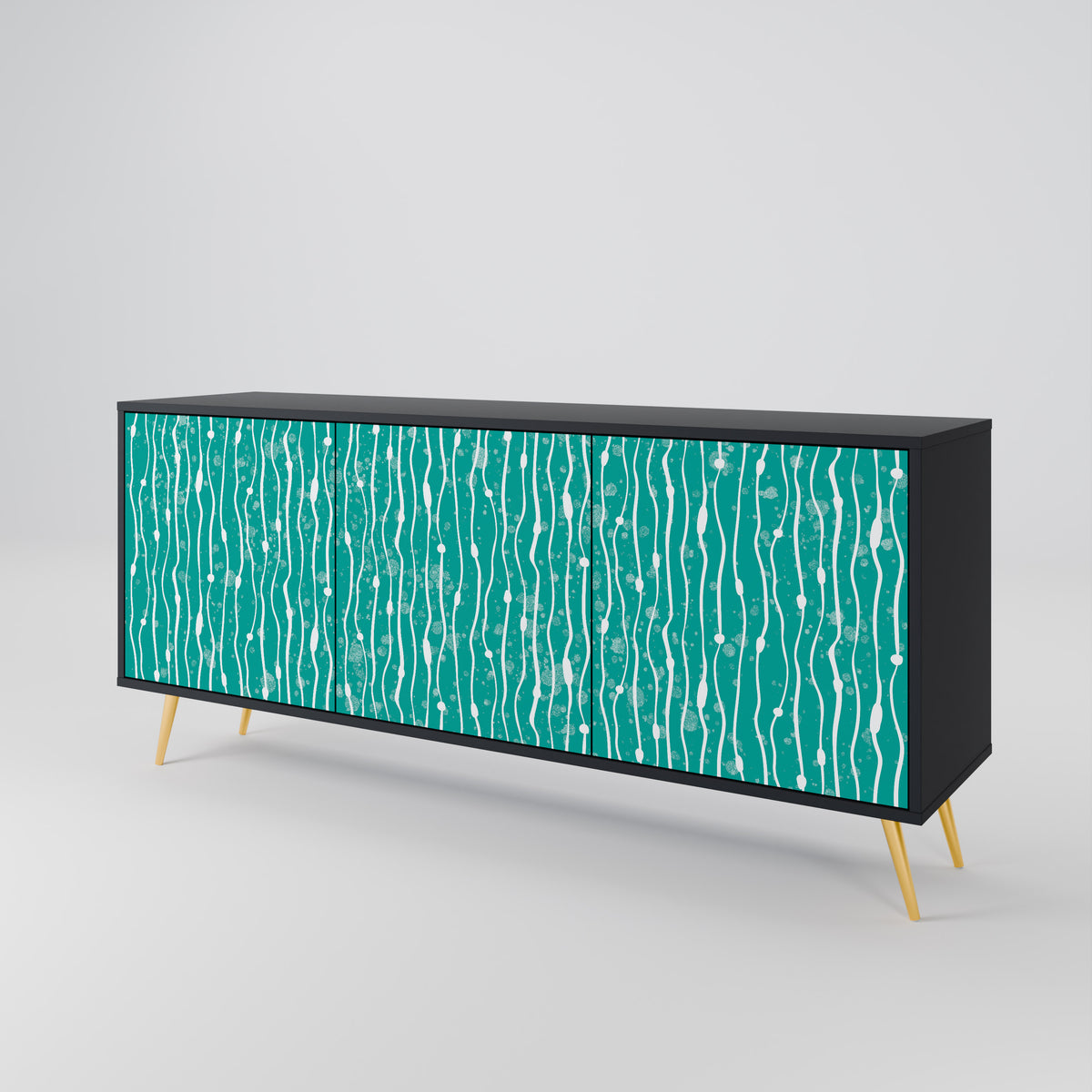 TURQUOISE RAIN Skänk med tre dörrar