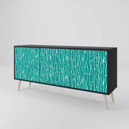 TURQUOISE RAIN Skänk med tre dörrar