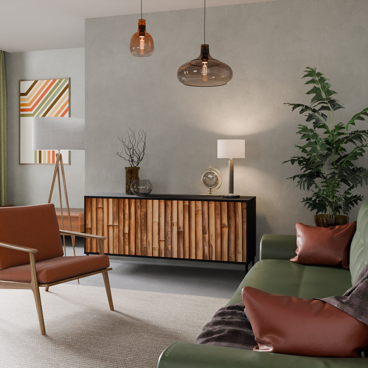 NATURAL WOOD Skänk med tre dörrar