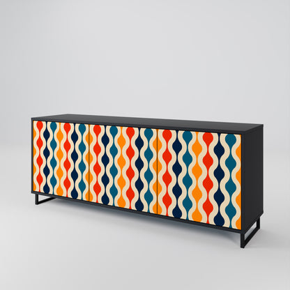 COLORFUL NOSTALGIA Skänk med tre dörrar