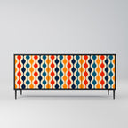 COLORFUL NOSTALGIA Skänk med tre dörrar