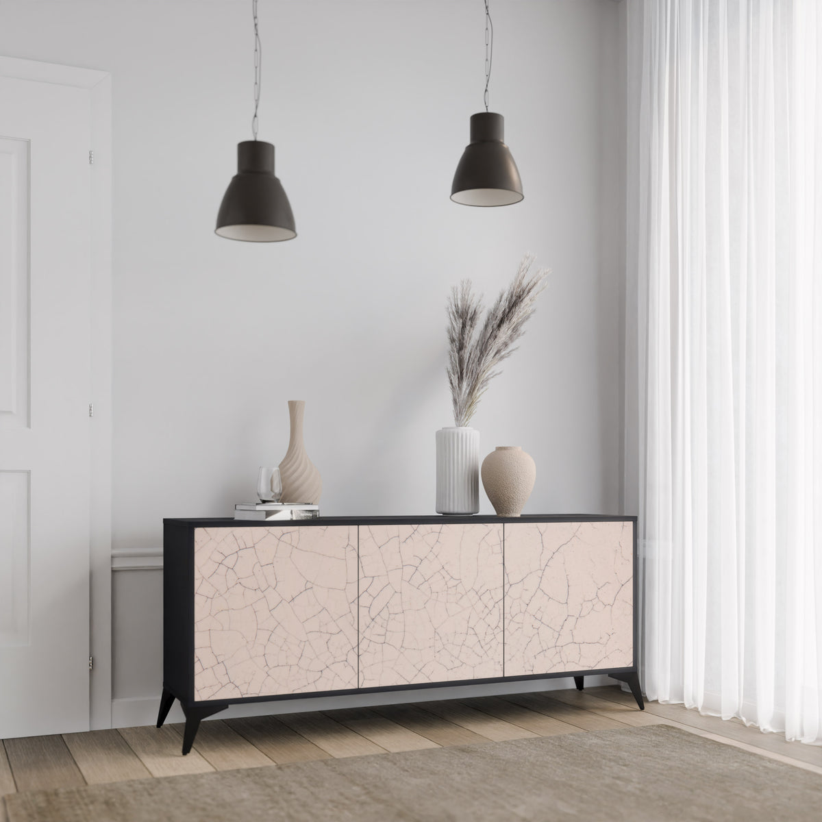 CERAMIC TEXTURE Skänk med tre dörrar