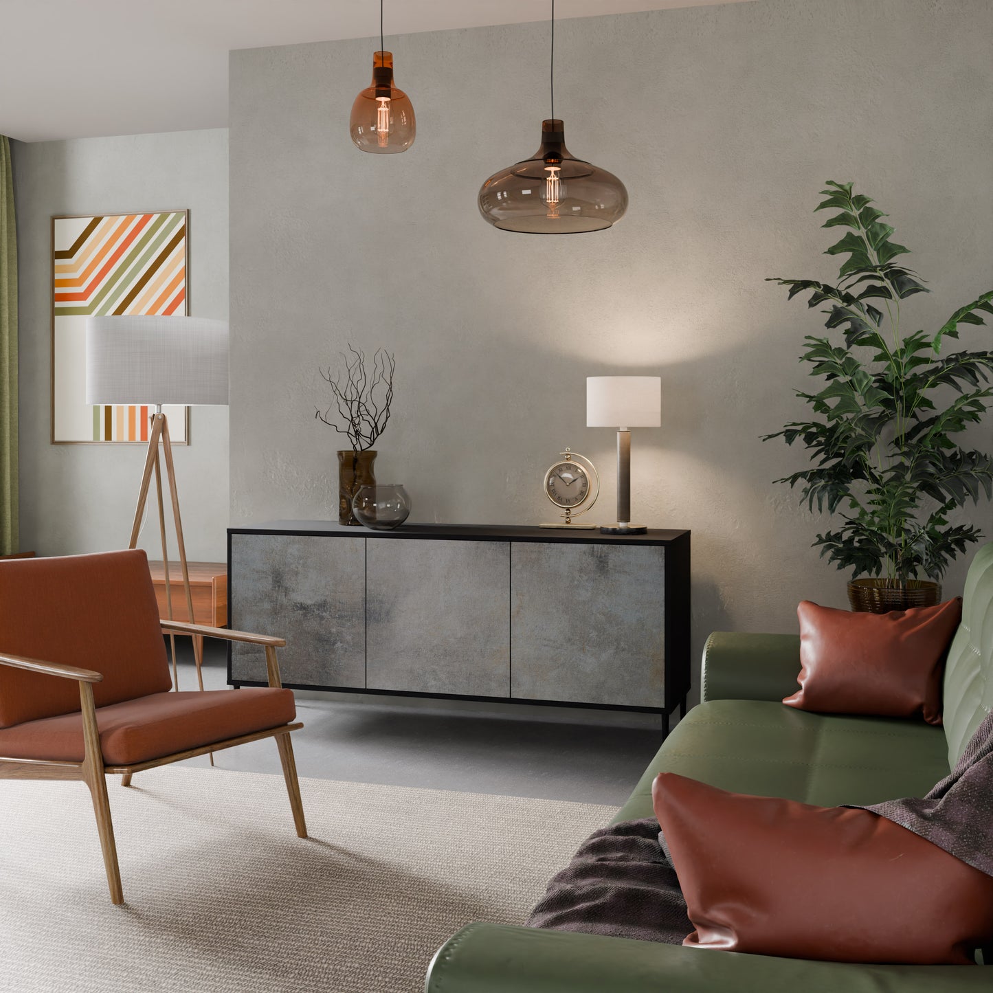 CONCRETE WALL Skänk med tre dörrar