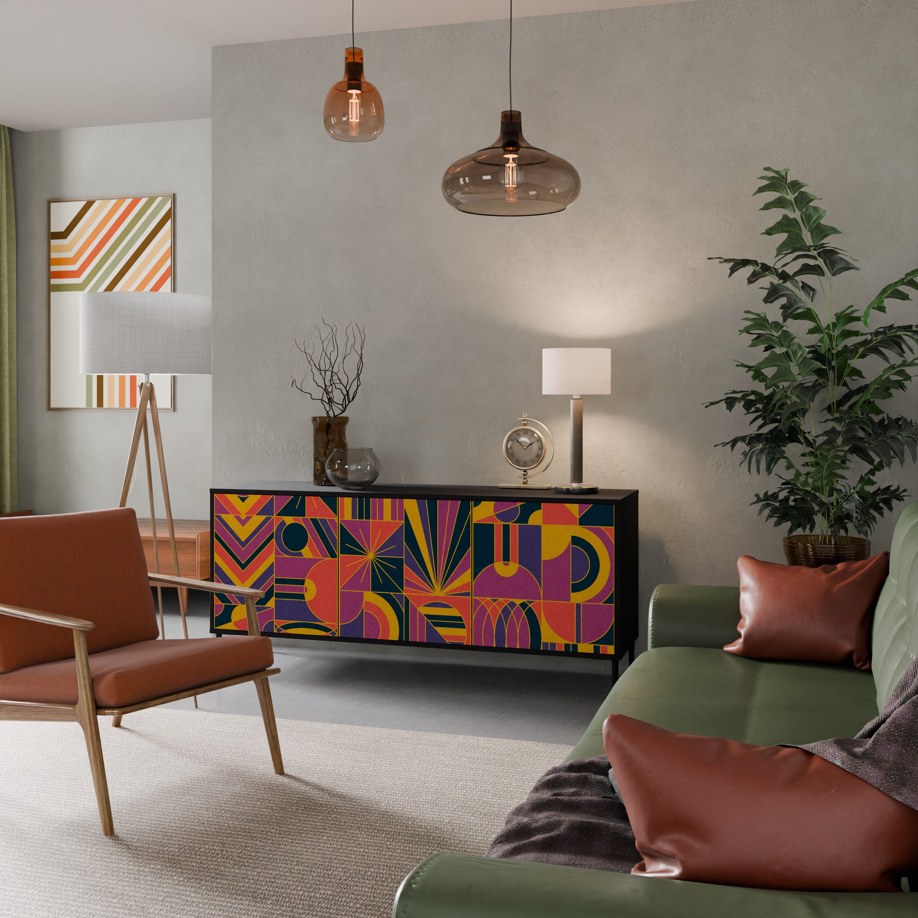 ELECTRIC PATTERNS 3-Door Sideboard