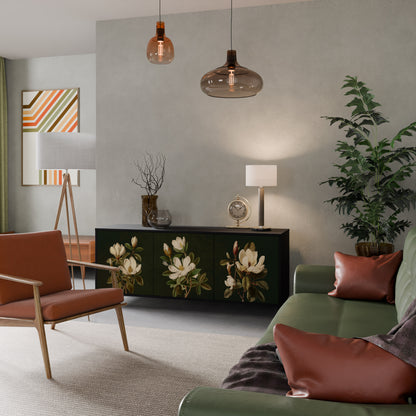 FLORAL NOIR 3-dörrars skänk i svart finish