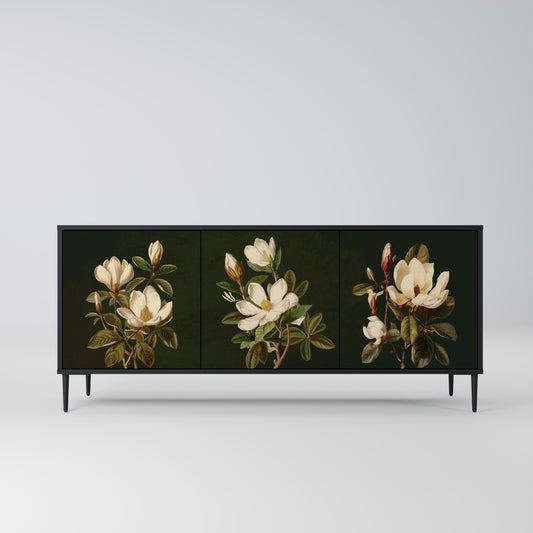 FLORAL NOIR 3-dörrars skänk i svart finish