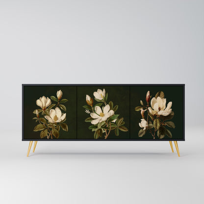 FLORAL NOIR 3-dörrars skänk i svart finish