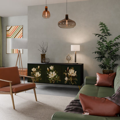 FLORAL NOIR 3-dörrars skänk i svart finish