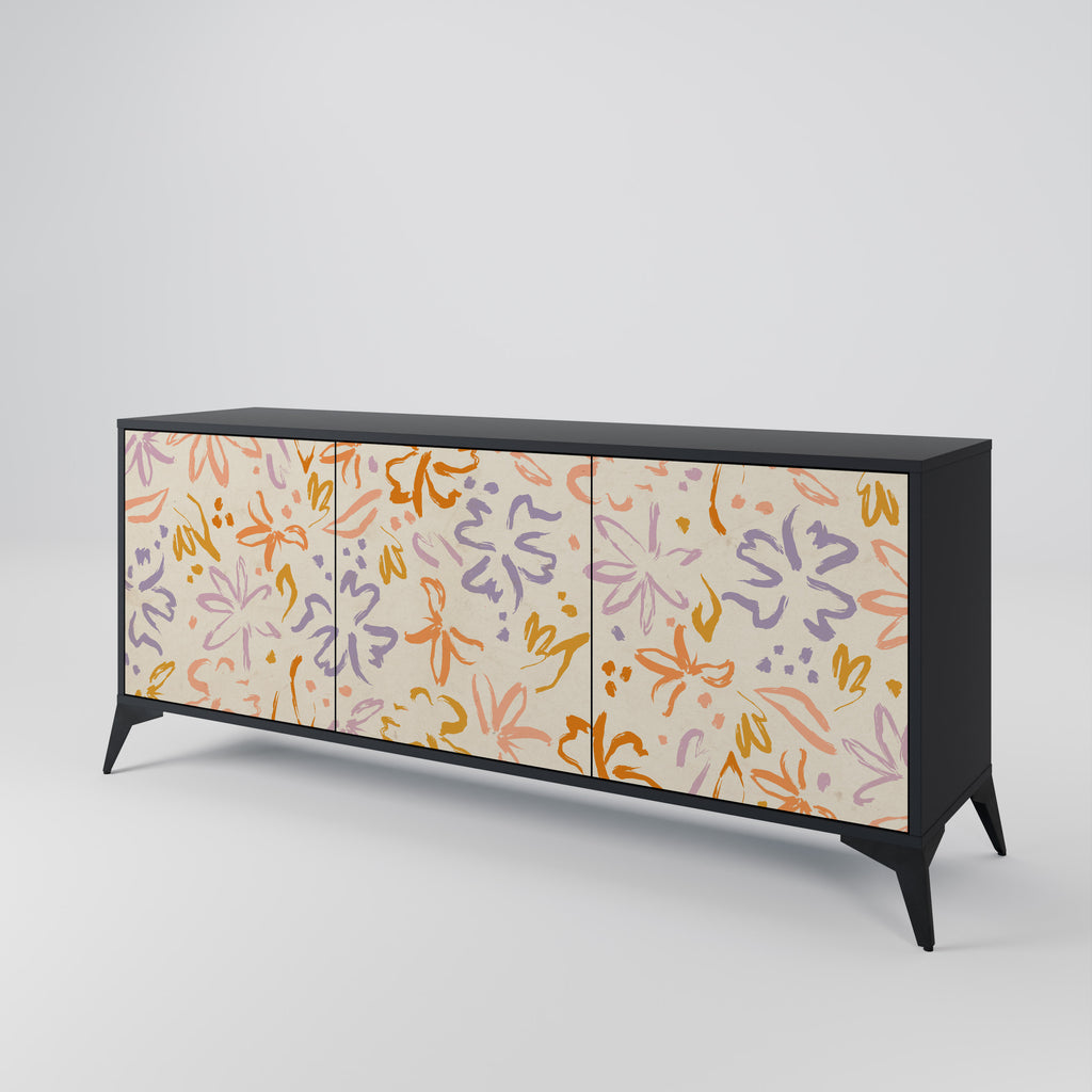 SPRING WHIMSY 3-dörrars skänk i svart finish