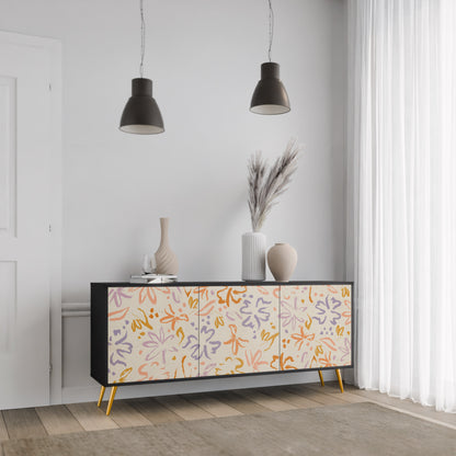 SPRING WHIMSY 3-Door Sideboard in Black Finish