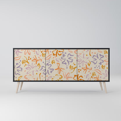 SPRING WHIMSY 3-Door Sideboard in Black Finish
